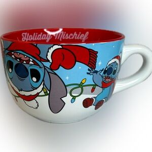 Disney Stitch “Holiday Mischief” Soup Mug NWT